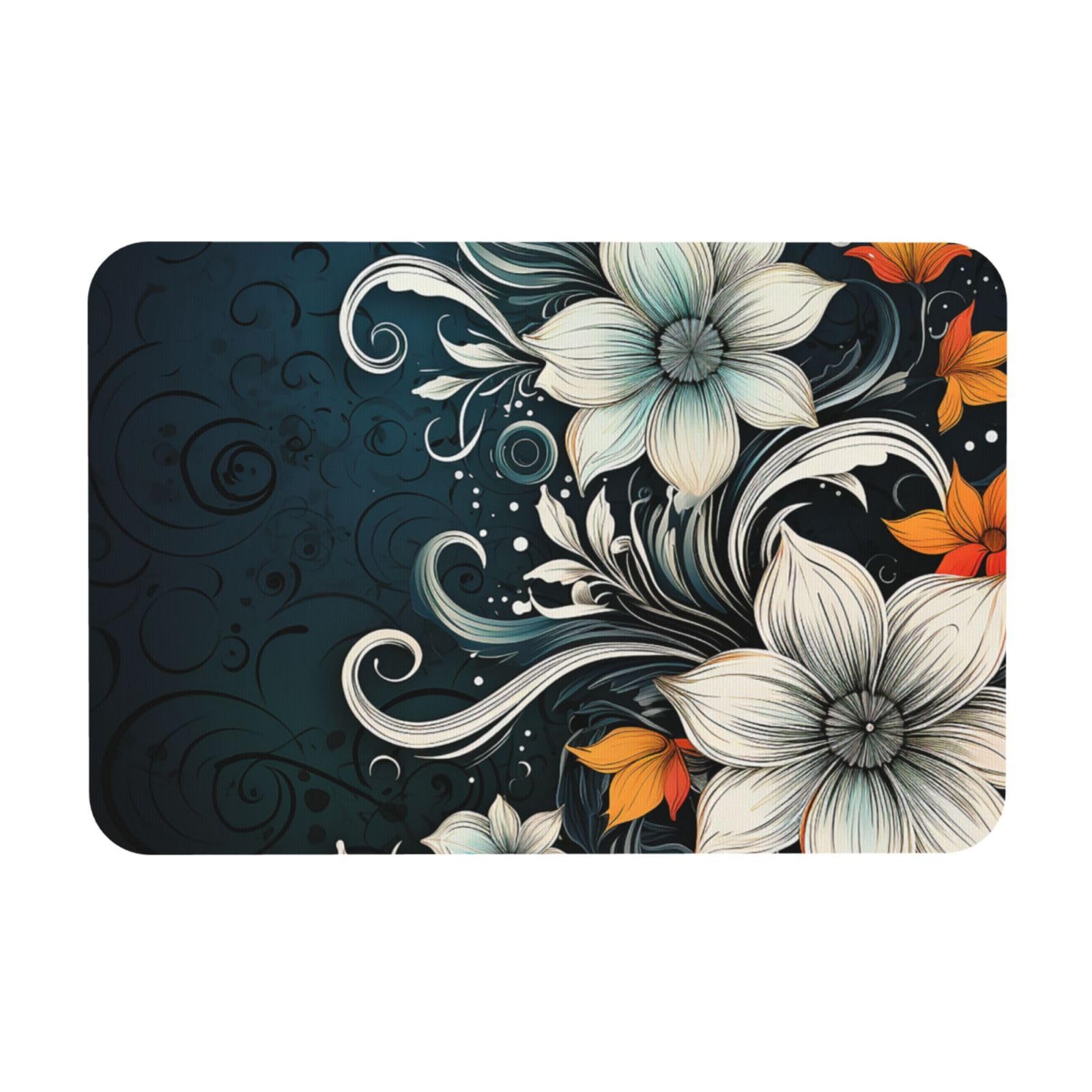 Tapis de bain super absorbant fleurs diatomées douche antidérapant