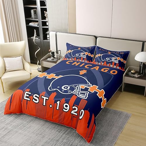 Miniatura 2 de Erosebridal Queen Sports - Funda de edredón 100 % algodón, juego de ropa de cama para adolescentes y amantes del fútbol americano deportivo, funda