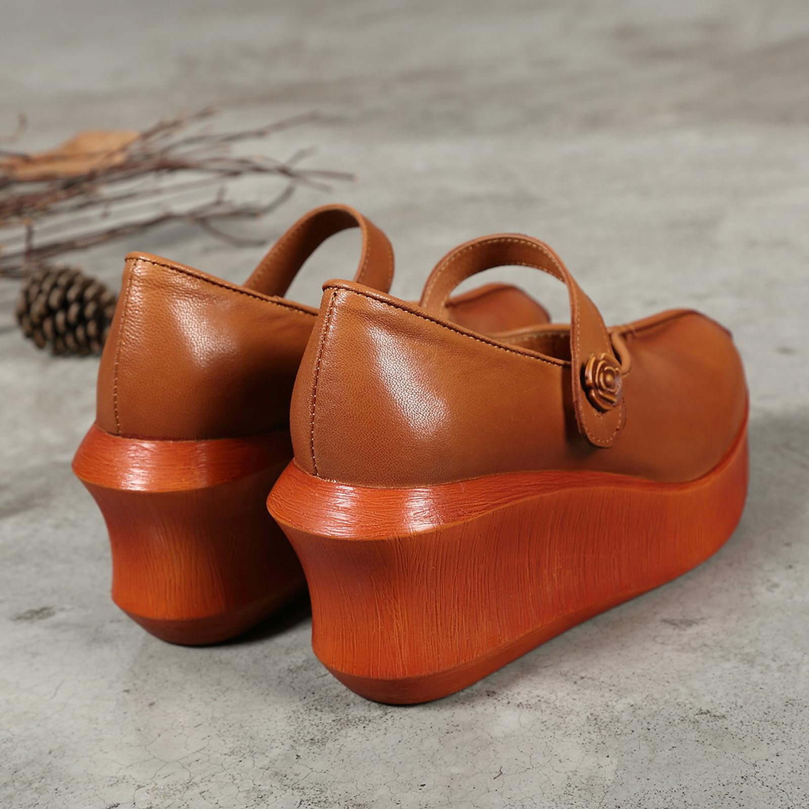 Zapatos Mary Jane Cuero Mujer Casual cuña | viajes de vacaciones, paseos campestres, ocasiones de compras, conjuntos diarios, forma de punta clásica