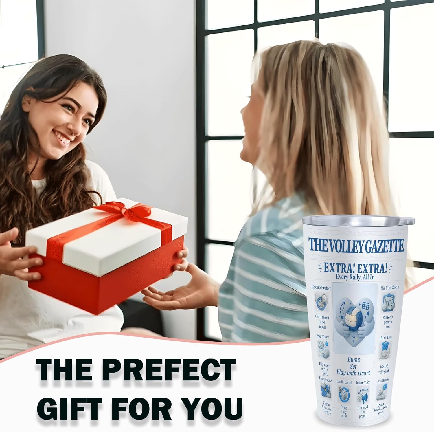 Volleyball Gifts 20oz Insulated Tumbler with Lid, Stainless Steel Travel Mug, Double-Wall Vacuum, BPA-Free, Gifts for Mom Coach Player Team, Senior Night, Leak-Resistant, Fits Most Car Cup Holders - Image 8