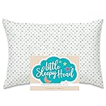 Little Sleepy Head Toddler Pillowcase, 100% Cotton & Hypoallergenic Pillow Case for Toddler Pillow, Snug Fit Envelope Pillowcase, 13x18 Pillowcase, Pilllow Sold Separately (Hearts Sage)