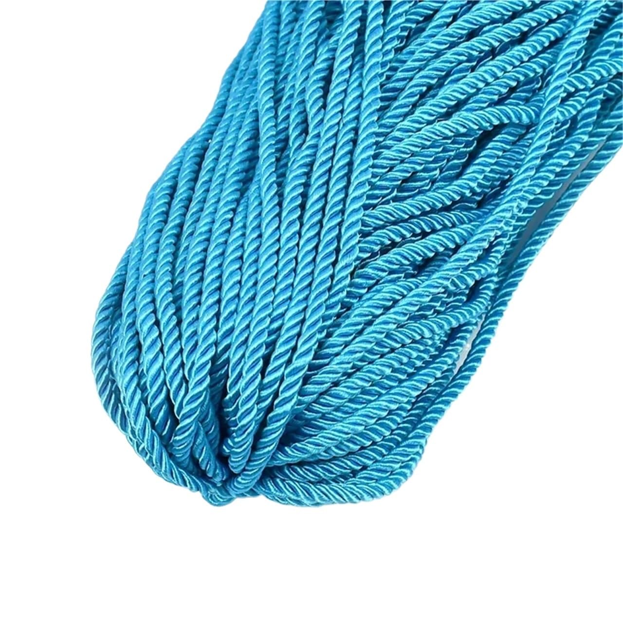 Twisted Cotton Cord 10/20M 5mm 3 Shares Twisted Cotton Nylon Cords Colorful DIY Craft Braided Decoration Rope Drawstring
