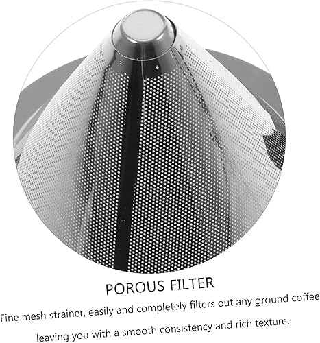 Miniatura 5 de Filtro de café de mano de goteo de café de acero inoxidable para cafetera, filtros para cafetera, gotero de café, filtro de cono de metal, embudo de