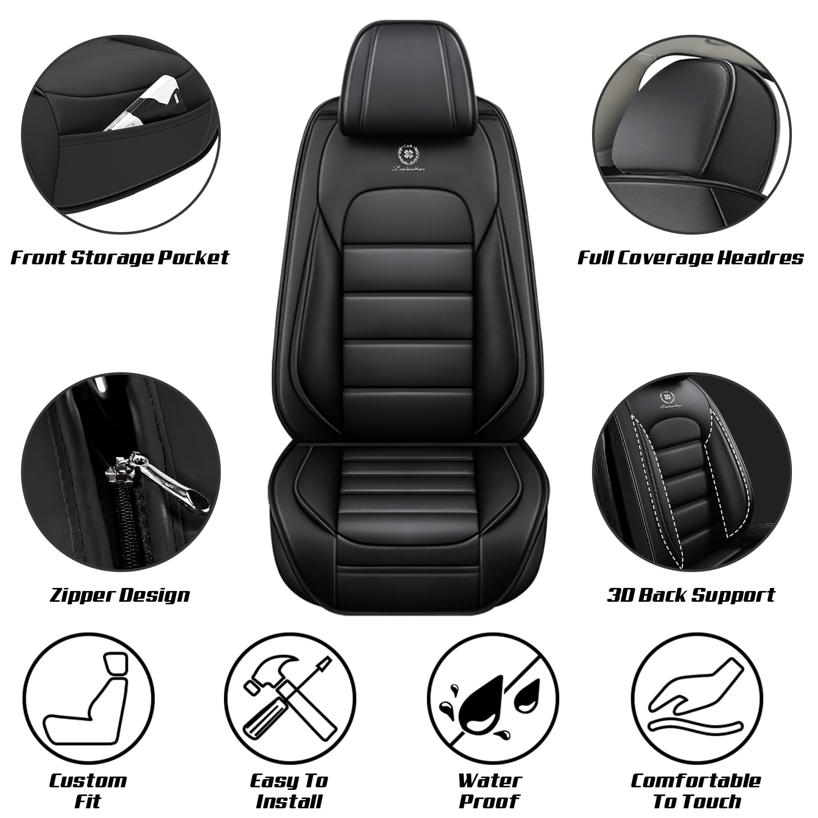 Housses De Siège Auto Pour Dacia Duster III 2024-2025 - 5 Places, Cuir PU Imperméable, Avec Sac Rangement