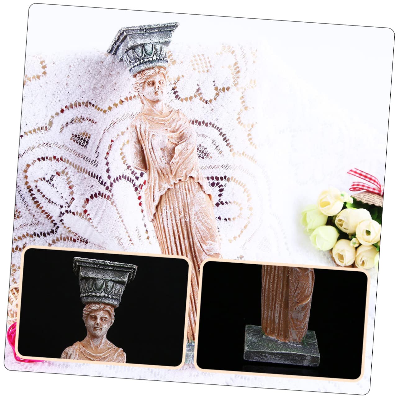 COLLBATH 2 Estatuas de Diosa para Crear un Paisaje Único para Acuario de Resina Pack de 2 Piezas Decoración Elegante y Delicada Fácil de Limpiar para Peceras de Agua Dulce