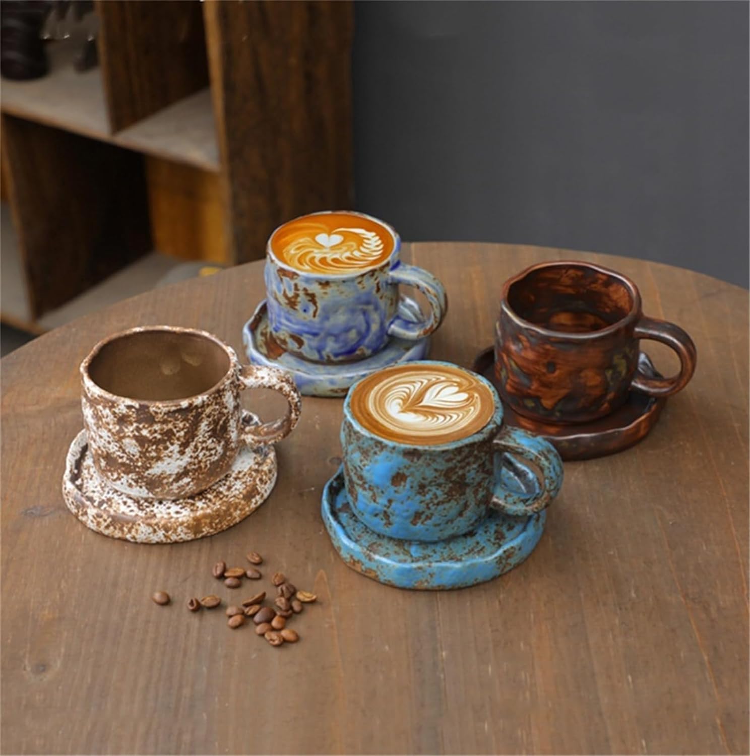 Coffee Cup Mugs Gradient Color Plate Coffee/tea Cup Ceramic Suitable for Home Use