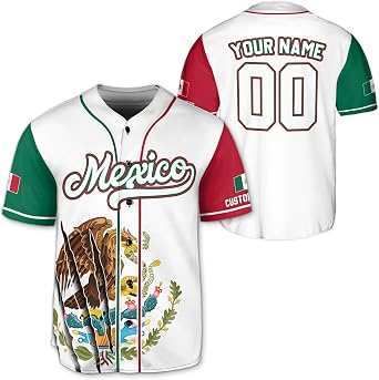 Mexico Baseball Jersey, Mexico Jersey, Custom Baseball Jersey, Baseball Jersey Men, Custom Jersey De Mexico