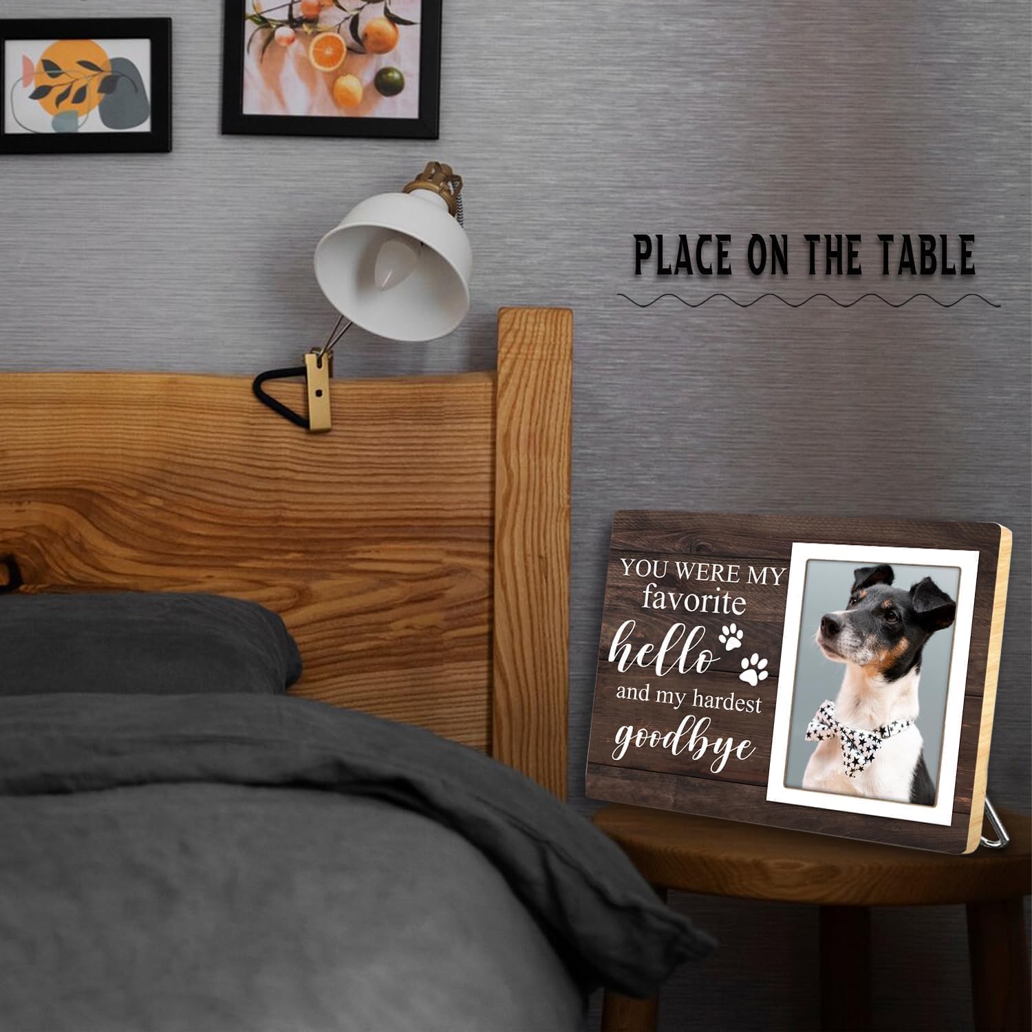 Pet Memorial Picture Frame for Dog,Cat Memorial Frame,In Loving Memory Photo Frame, Sympathy Gift for Loss of a Dog, Bereavement Keepsake for Pet Owners, Forever in Our Heart 4x6Inch Photo(Brown) - Image 5