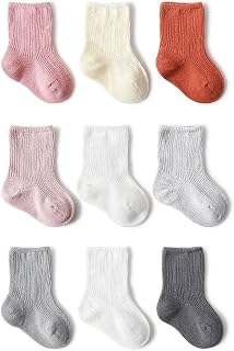 Calcetines de bebé para niños pequeños, unisex, recién nacidos, tripulación, calcetines de algodón para bebés, niños y niñas, calcetines de 0-6 meses, 6-12 meses