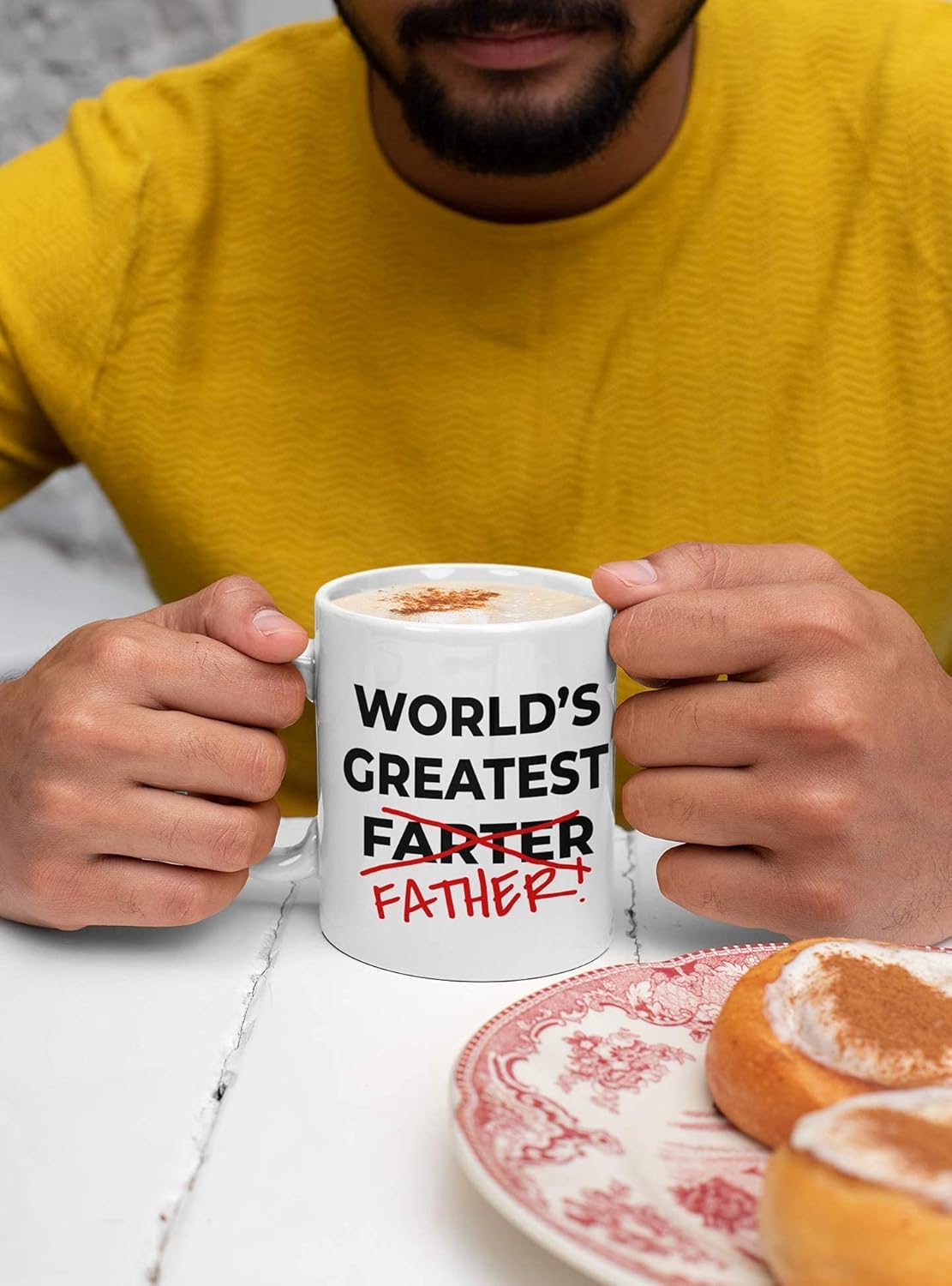 World's Greatest Farter Funny Fathers Day Coffee Mug | Best Farter Ever Coffee Cup - Funny Fathers Day Mugs from Son Daughter Kids | Cool Christmas Presents Fun Birthday Gag Gifts (WGF White) - Image 6
