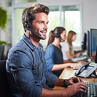 Vista 7 de Arama Auriculares de teléfono con cable mono con micrófono con cancelación de ruido compatibles con ShoreTel Plantronics Polycom Zultys Toshiba NEC