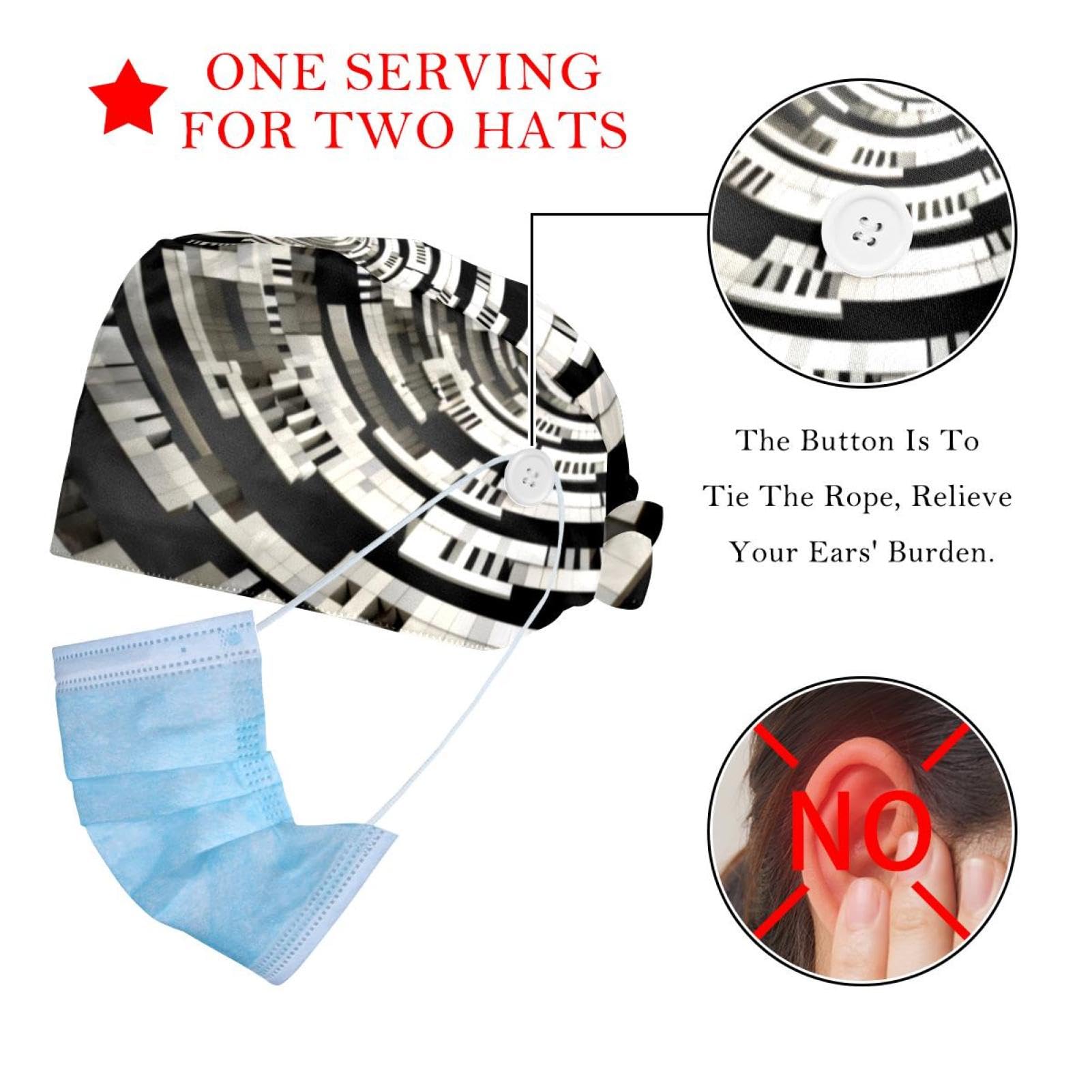 21 in. Latex-Free Operating Room Cap White