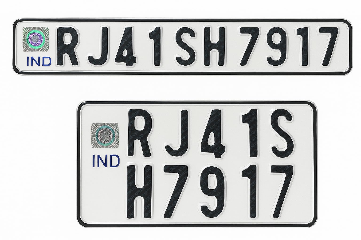Bike Number Plate Set, Front and Back Vehicle Registration Plates, IND Style with Embossed Letters, Non-HSRP, No Serial Number-picture-18