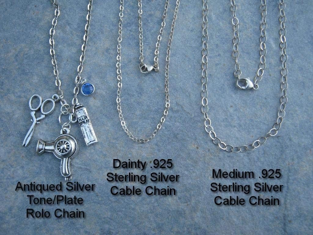 Hairdresser Necklace, Beauty Salon Jewelry, Personalized Birthstone Necklace, Hair Stylist Necklace