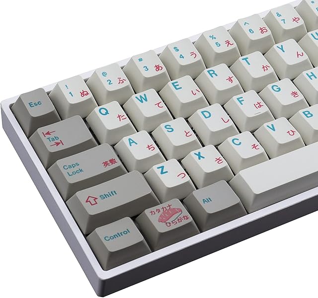 Tsungup Keycaps, PBT 124 Key Full Key Set English (US) Layout Cherry Profile Dye-Sublimation Japanese Sushi For Mechanical Keyboard (6.25u, 7u Spacebar