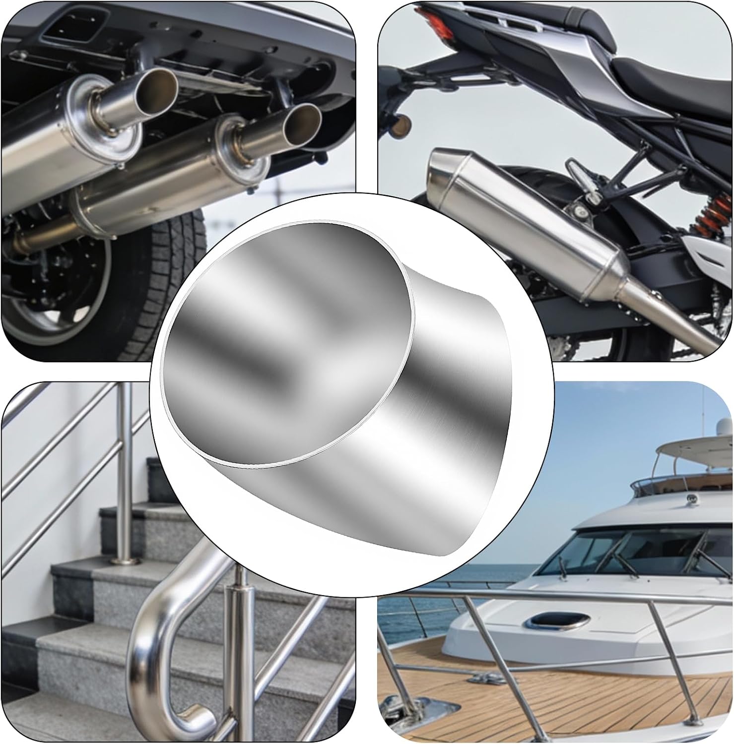 10 PCS 3 Inch 45 Degree Exhaust Elbow Pipe 304 Stainless Steel Mandrel Bend Elbow 1.5mm Thickness Exhaust Pipe for Car Modified Exhaust, Exhaust System
