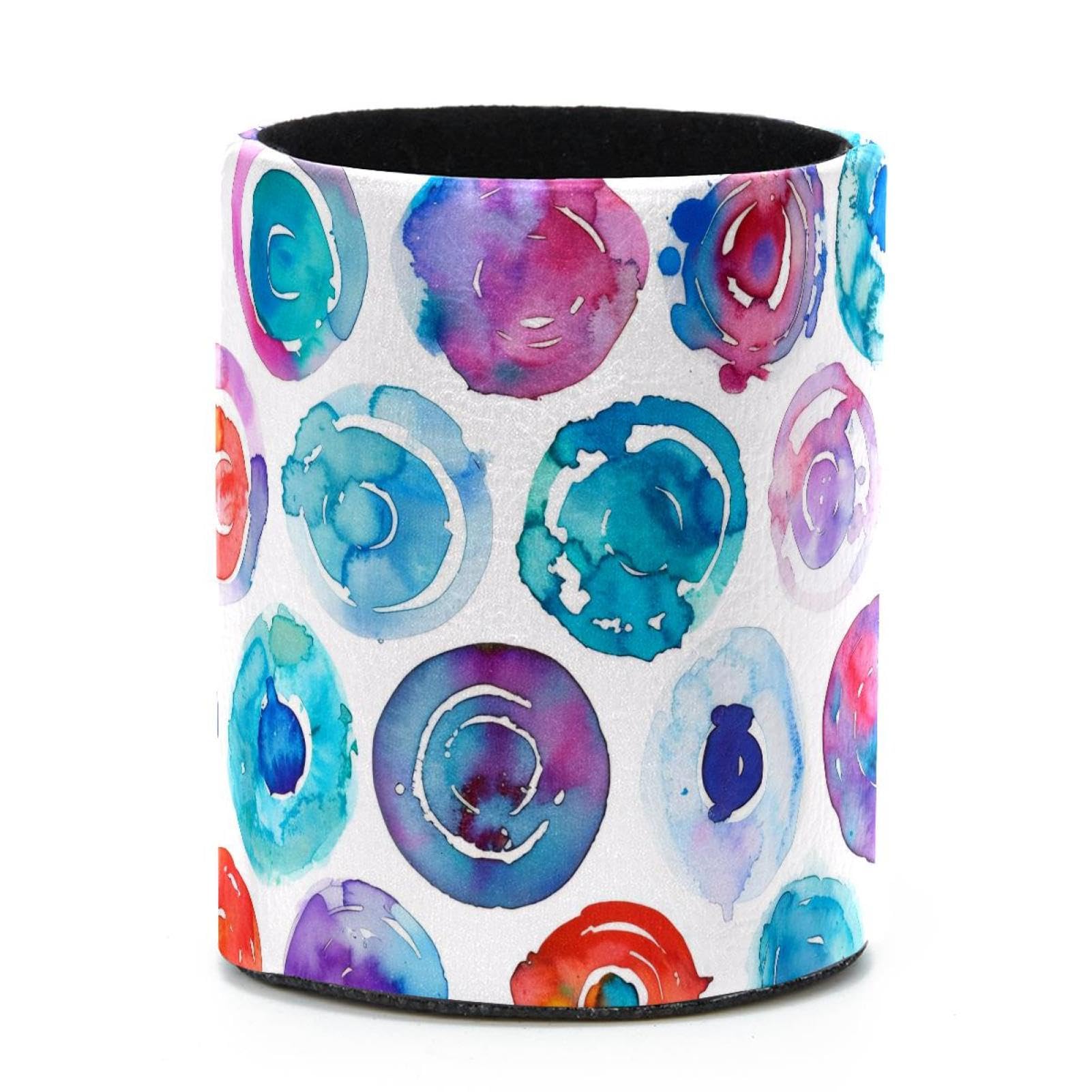 VAPOKF Round Pencil Holders for Desk, Circles Watercolor Pen Holders Pen Pot Makeup Brushes Storage Desktop Stationery Supplies Organiser for Home Office