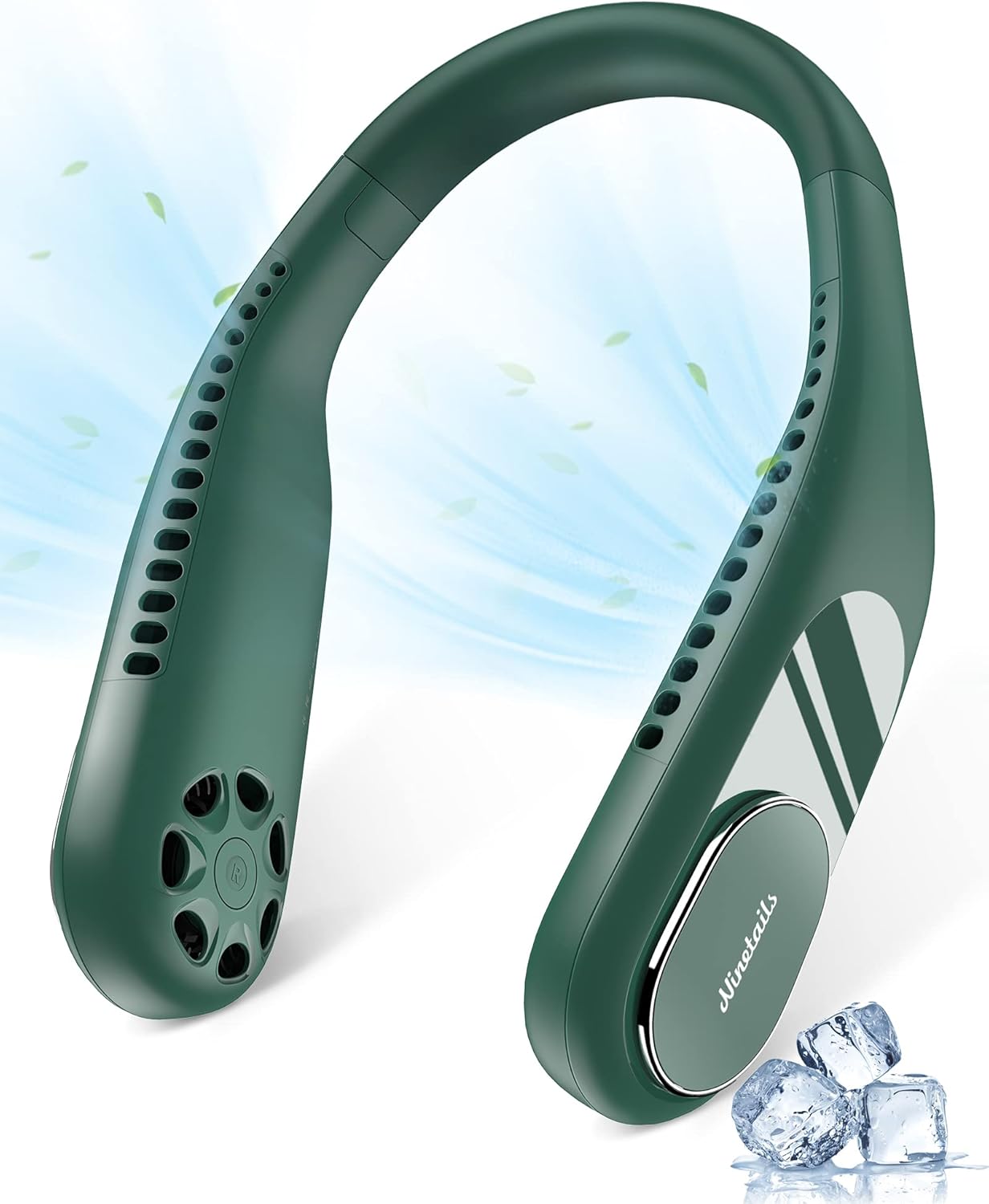 2021 Portable Neck Fan, Ninetails 6000mAh Rechargeable Personal Fan, 360° Lightweight Wearable Fan, Low Noise 3 Speed Hands Free Fan, Hanging Headphone Design Sports Fan for Indoor & Outdoor : Electronics