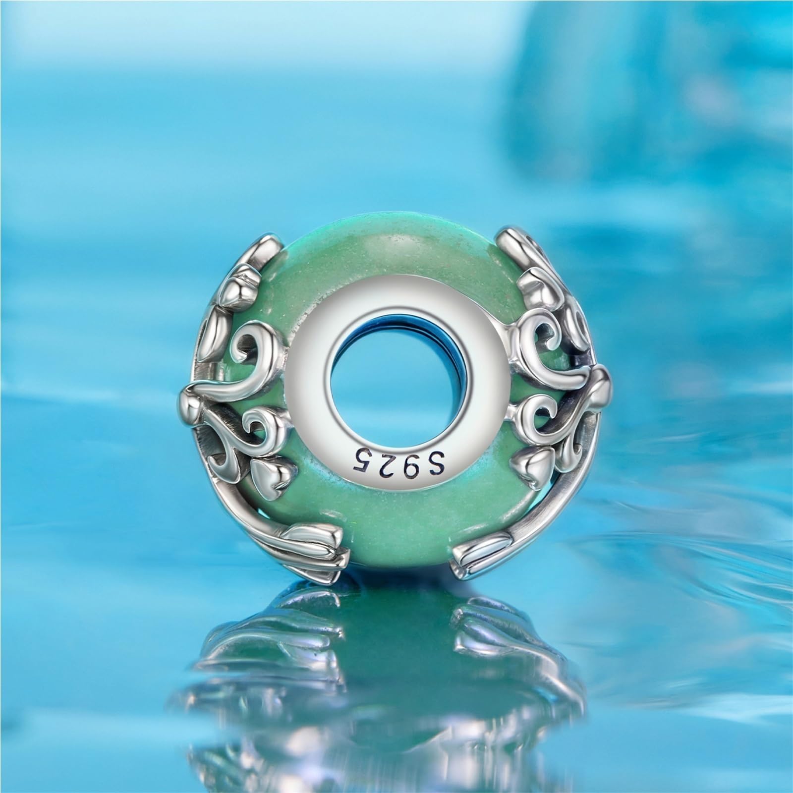 Charms da donna in argento sterling 925 con tema foresta, serie elfo verde, for bracciale Pandora. Un regalo festivo fresco e delicato for la creazione di gioielli fai da te.