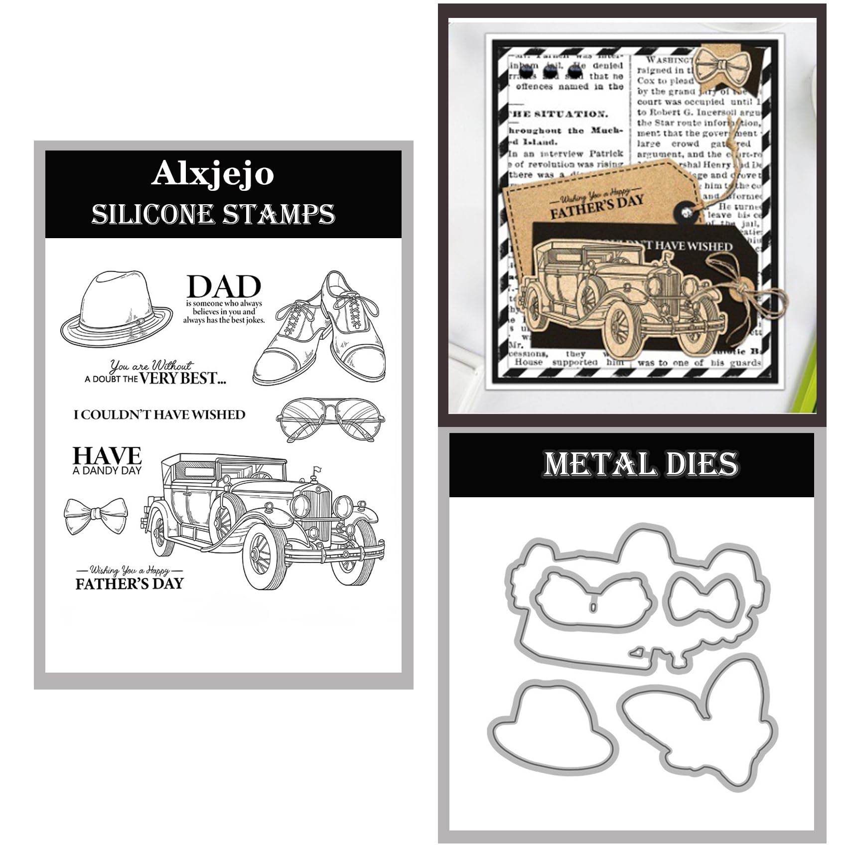 Alxjejo Cutting Dies and Stamps Set 2024-2025-2026,Stamps and die for Card Making for DIY Birthdays, Thanksgiving Day, Valentine's Day, Scrapbooking, Art Craft, Festivals Greeting Card Album