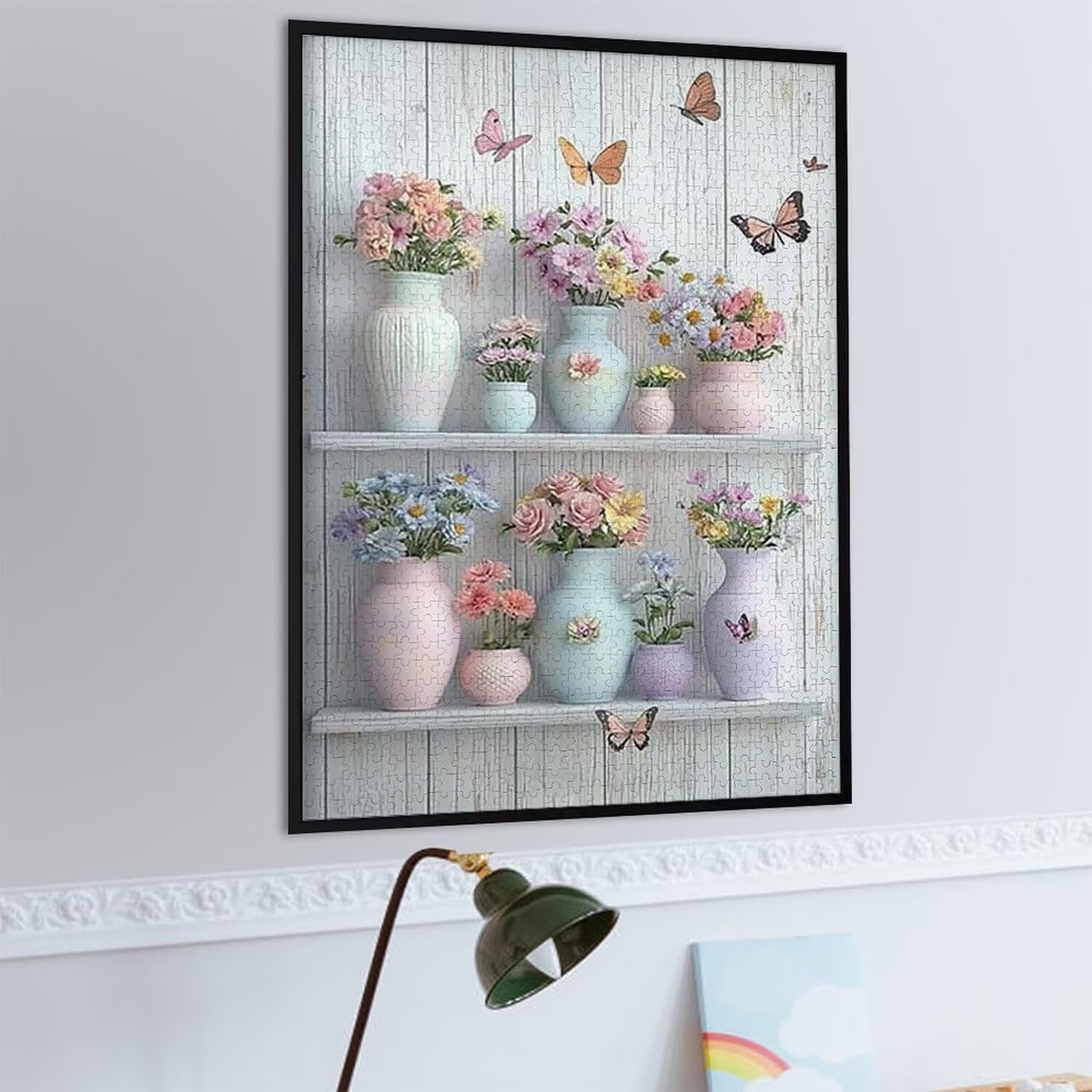 Puzzle dla dorosłych, 1000 elementów, stojak na kwiaty, 1000 puzzli dla dorosłych, gra edukacyjna, 76 x 50 cm, odpowiednie do dekompresji i dekoracji ścian pokoju, prezenty j-428