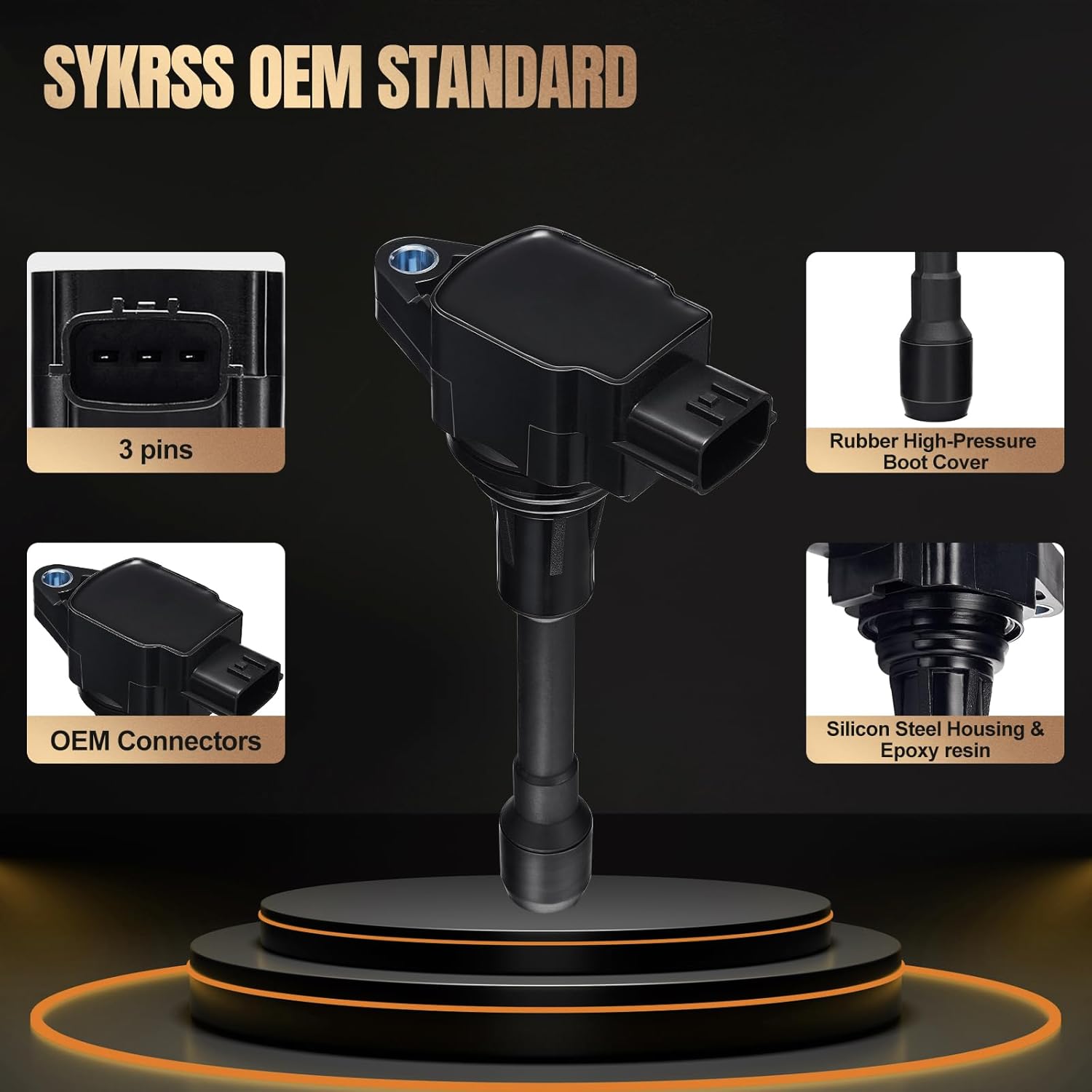 Set of 4 UF549 Ignition Coil Pack Compatible with Nissan Sentra Altima Cube Pathfinder Rogue Versa NV200 Compatible with INFINITI FX50 M56 QX60 1.8L 2.0L 2.5L L4 C1696 5C1753 1788369