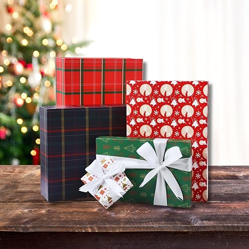 Miniatura 9 de NUJOVI Cajas de regalo de Navidad de 13 piezas para regalos, cajas de regalo surtidas de primera calidad con tapas y con cajas de bata de 4 pulgadas