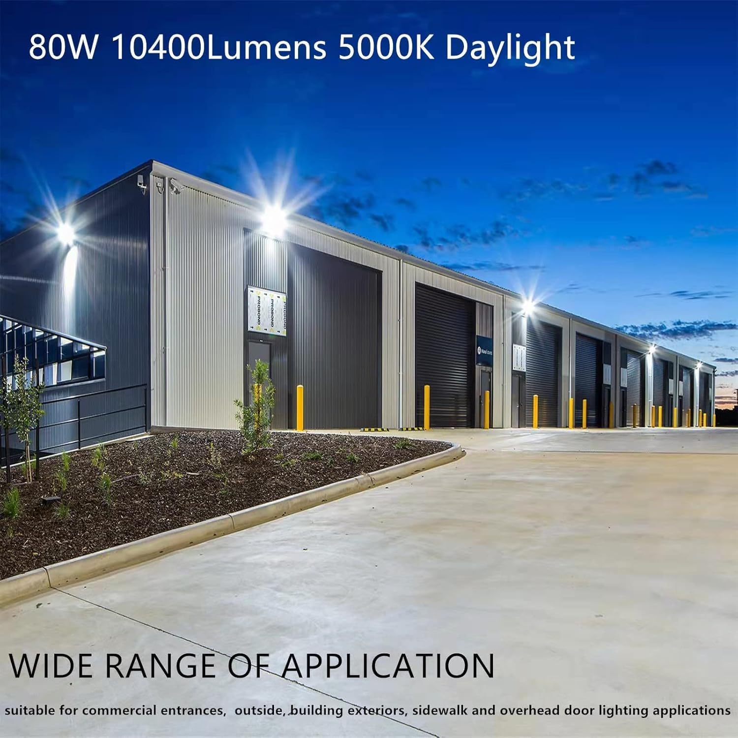 80W LED Wall Pack Light 4 Pack with Dusk to Dawn Photocell, 10500LM 5000K Wall Packs, AC100-277V Input,500W HPS/HID Equivalent, Waterproof Commercial Security Lighting for Warehouses, Yard,ETL Listed