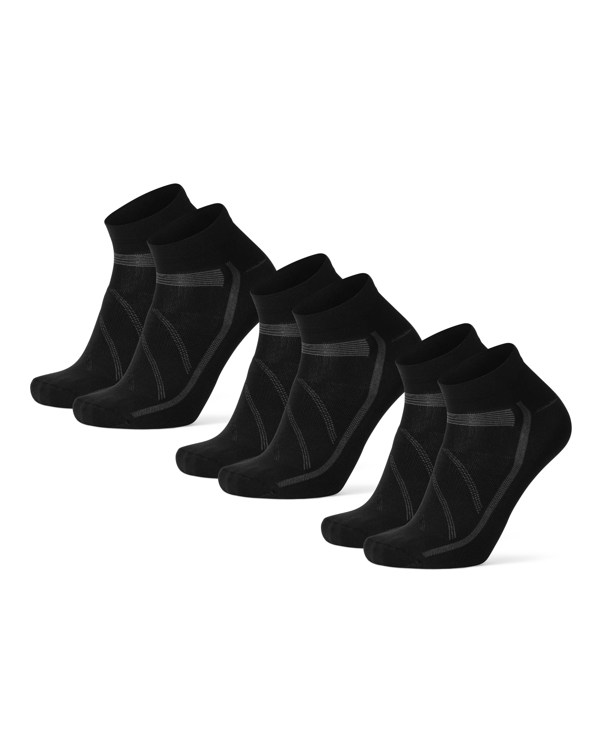DANISH ENDURANCE Kurze Fahrradsocken, Gepolsterte Low-Cut Rennrad Socken, Leichte Sommer Radsocken, Atmungsaktiv & Anti-Reibung, Herren & Damen, 3 Paar
