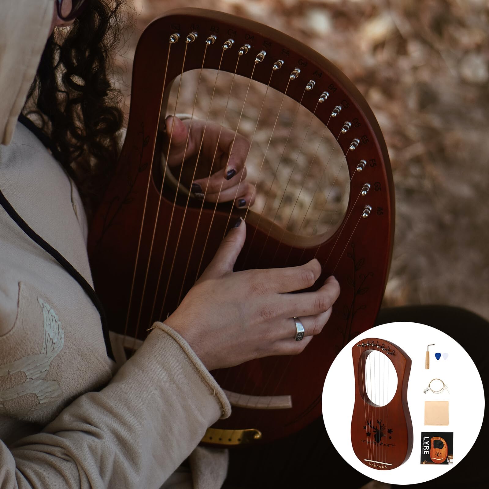 Instrumenty Harfowe Dla Dorosłych Harfa Z Kluczem Do Strojenia Stara Lira Harfa W Stylu Początkującego Instrument Strunowy