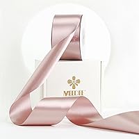 Vista 113 de MEEDEE - Cinta de satén blanca de 2 pulgadas, cinta blanca de lujo de doble cara de 25 yardas, cintas de seda para envoltorios de regalo