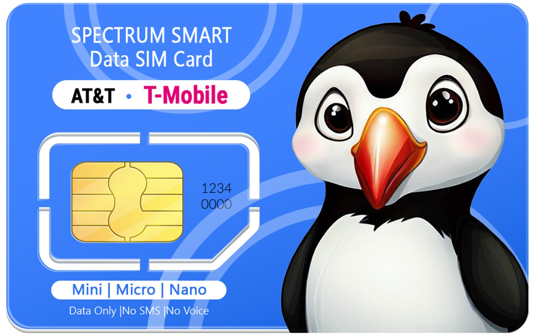 Spectrum Smart Data Only SIM Card - on ATT, T-Mobile, Verizon Networks for Security Cameras, Hunting Cameras, WiFi Hotspots - No Voice, No SMS
