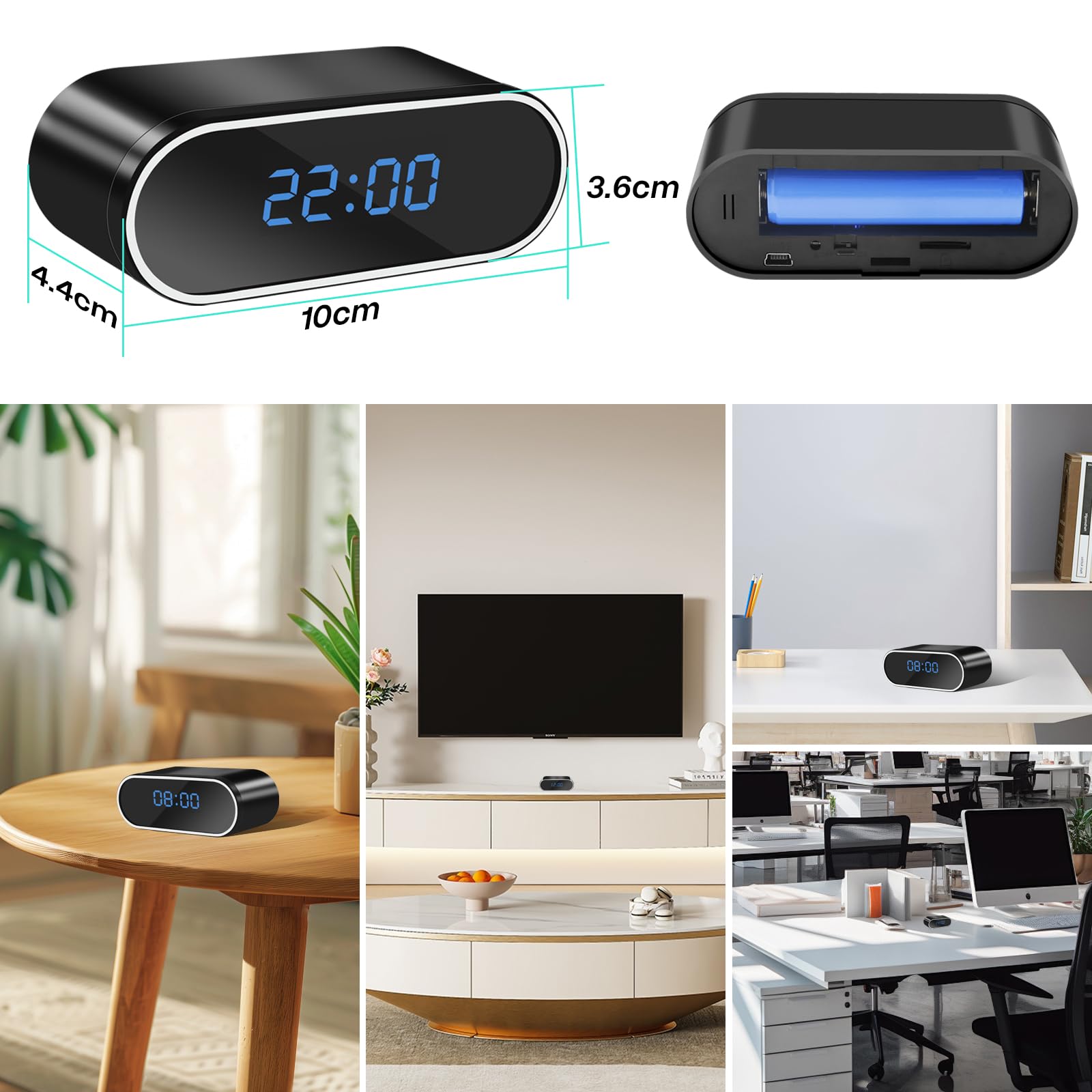 Cámara Espía Mini 2.4G/5G, Cámara Espia Oculta Camuflada HD 1080P, Micro Camara Vigilancia WiFi Interior con Visión Nocturna, Movimiento Detección, 135° Gran Angular, Spy cam Ideal para Casa/Oficina