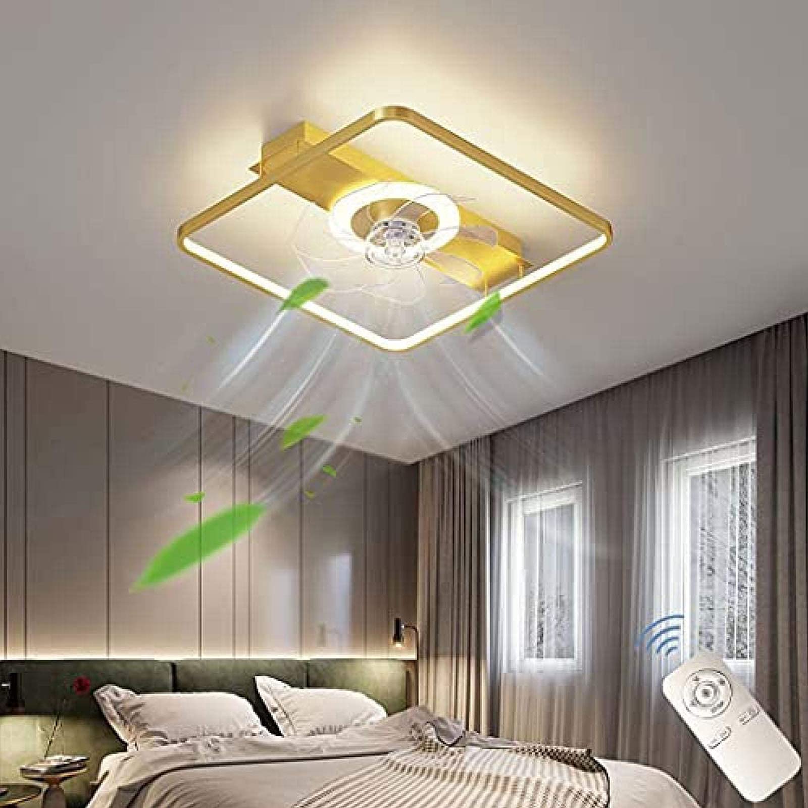 Candelera ventilador de techo de 40W con iluminacion LED y control remoto 8