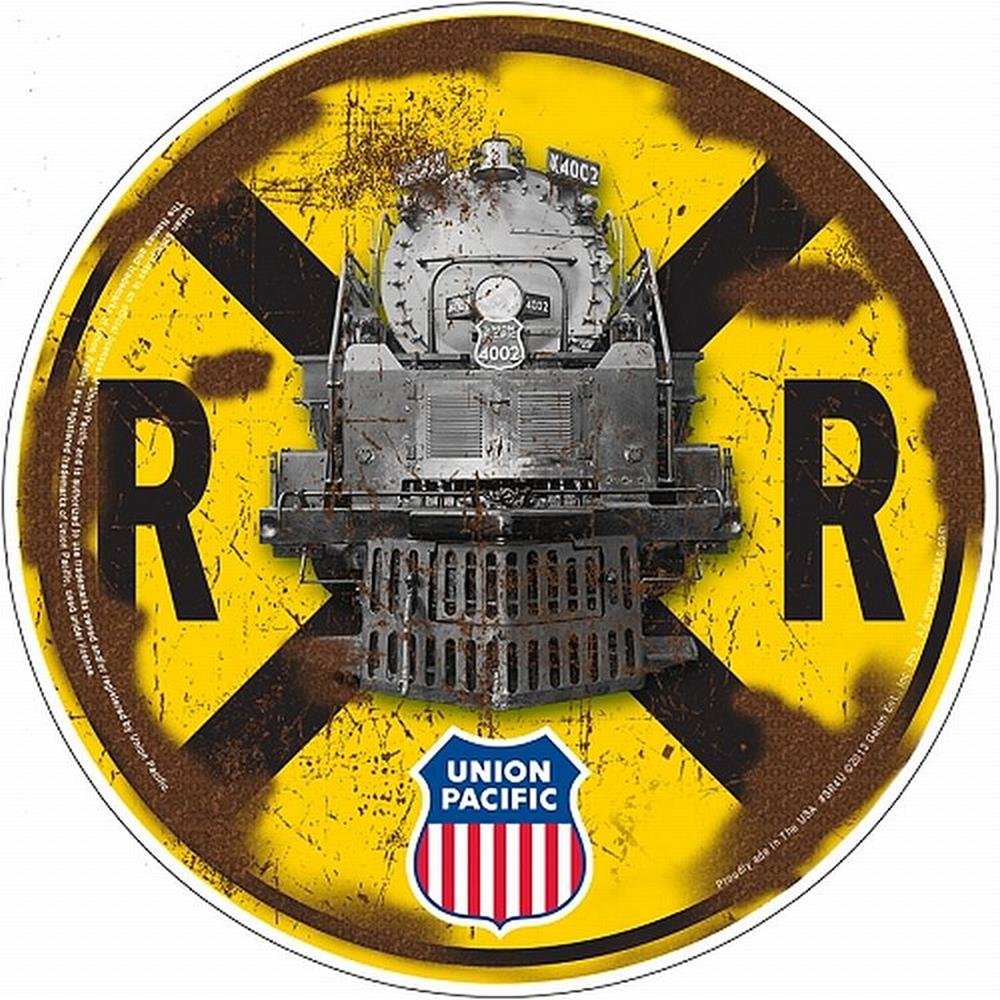 Signs 4 FunRound Sign | Union Pacific Sign | 12” Diameter | Embossed Aluminum Sign | Made in the USA