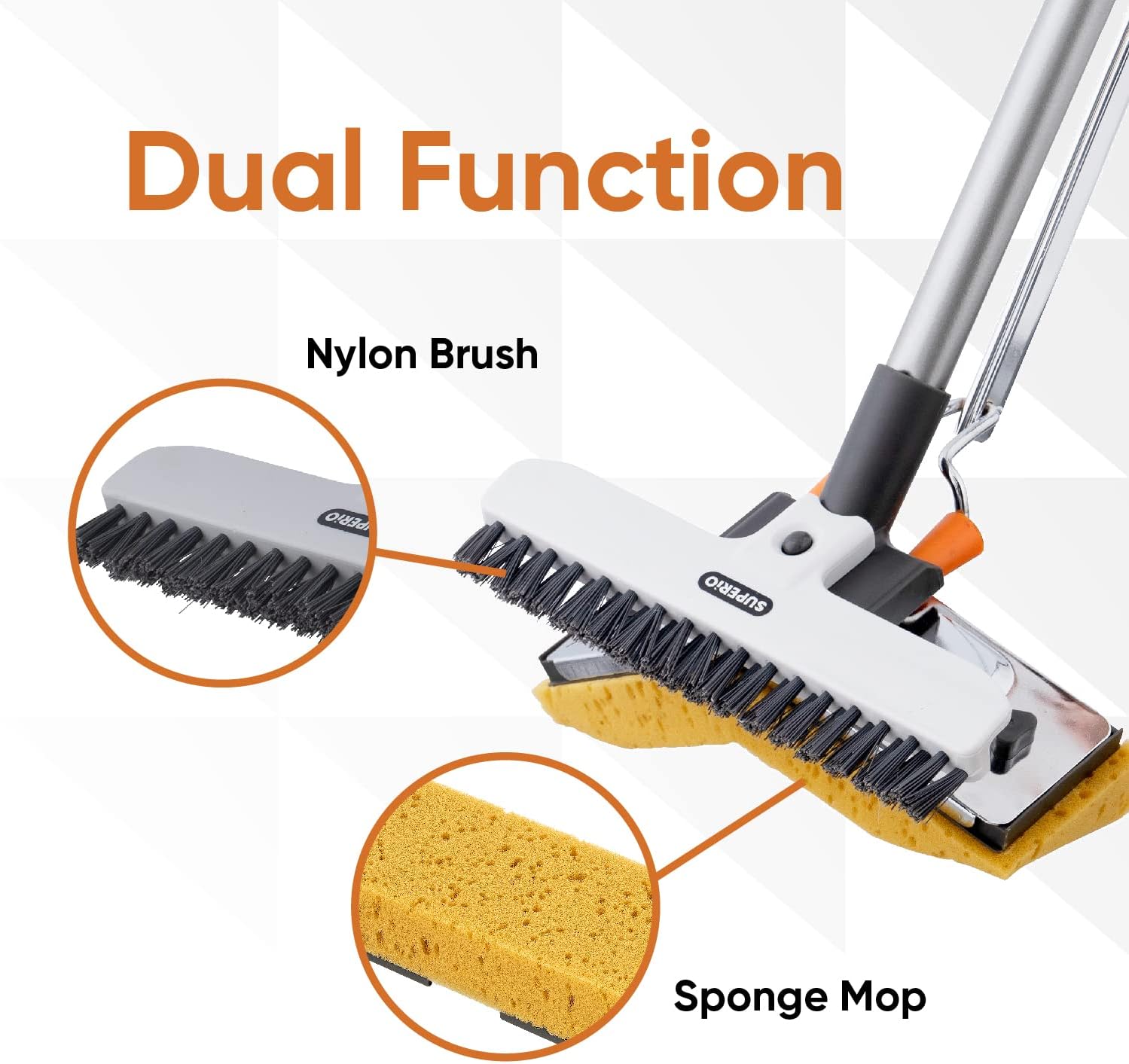 Superio Sponge Mop, Butterfly Squeeze Mop for Tile, Laminate, Bathroom, Kitchen, Garage Floors Commercial/Industrial (Full Mop)