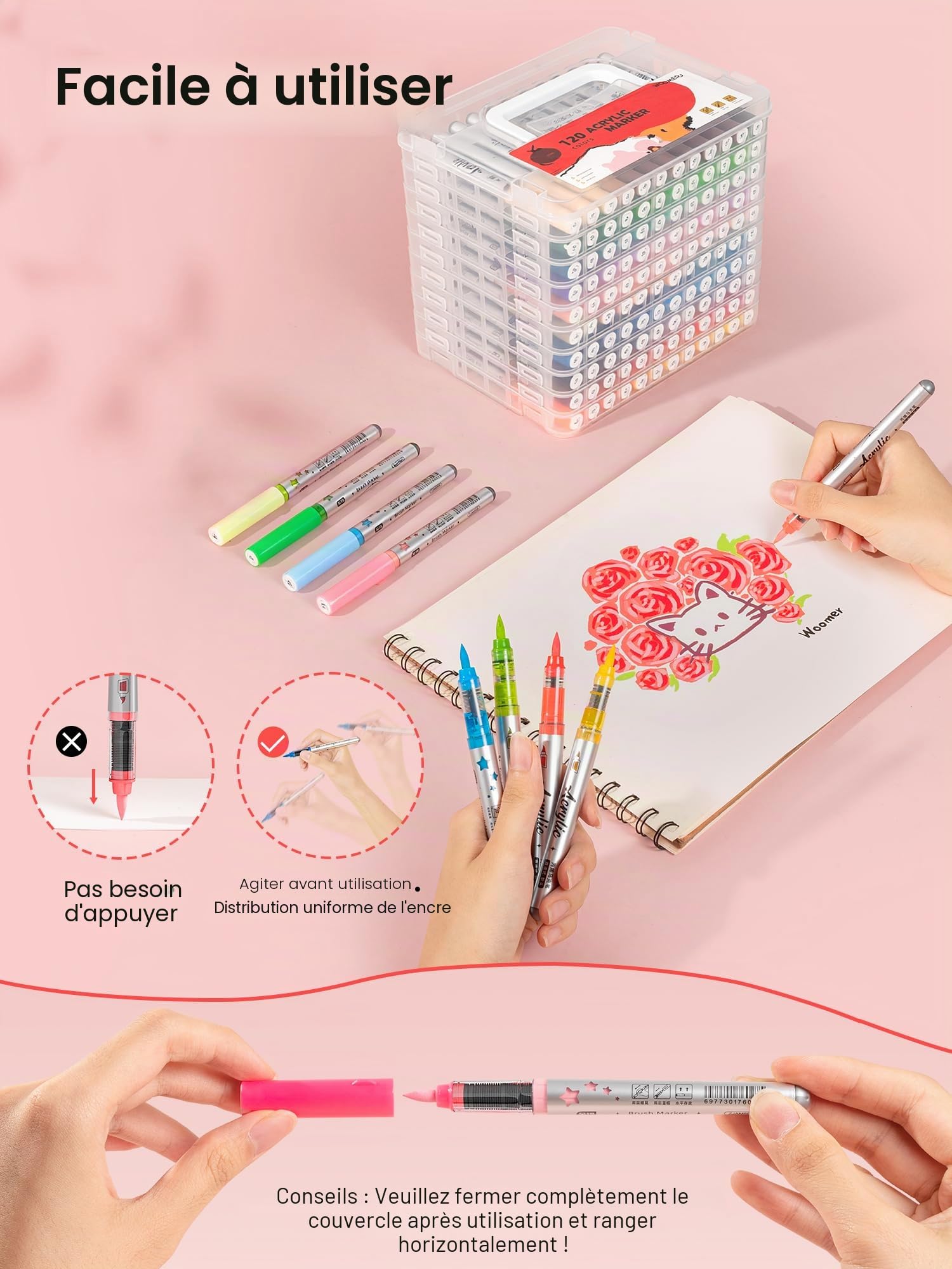 Woomer Marqueurs Acryliques 72 Couleurs