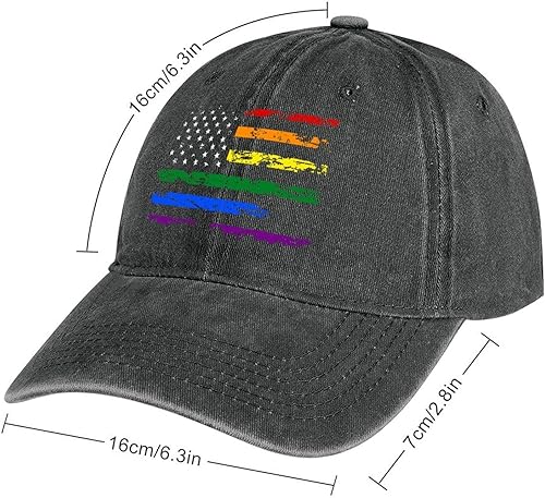 Miniatura 3 de Gorra de béisbol LGBT Pride Rainbow Denim Sombreros Love is Love Vintage Gorra de béisbol ajustable LGBT para hombres y mujeres