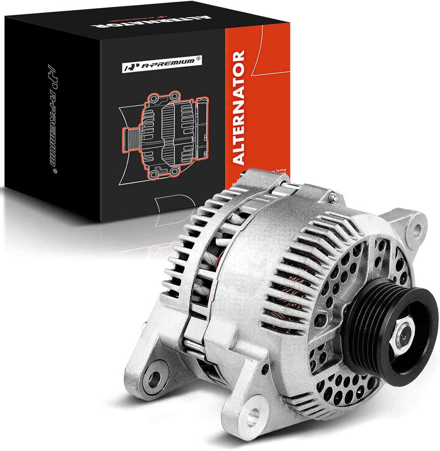A-Premium Alternator Compatible with Ford Escort 1997-2002 & Mercury Tracer 1997-1999, L4 2.0L, 75Amp 12V 6-Groove Pulley Clockwise, Replace# F7CZ-10346-CB, F7CU-10300-CB