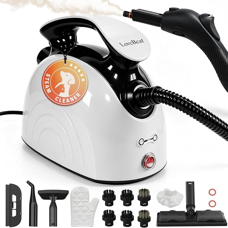 Limpiador a vapor de 300 °F para lechada y azulejos, vaporizador de 4,5 barras para el hogar | Facilidad de uso | 21 Accesorios | Natural para pisos, automóviles, paredes, muebles y baños de cocina | Cerradura de seguridad doble | Tanque grande