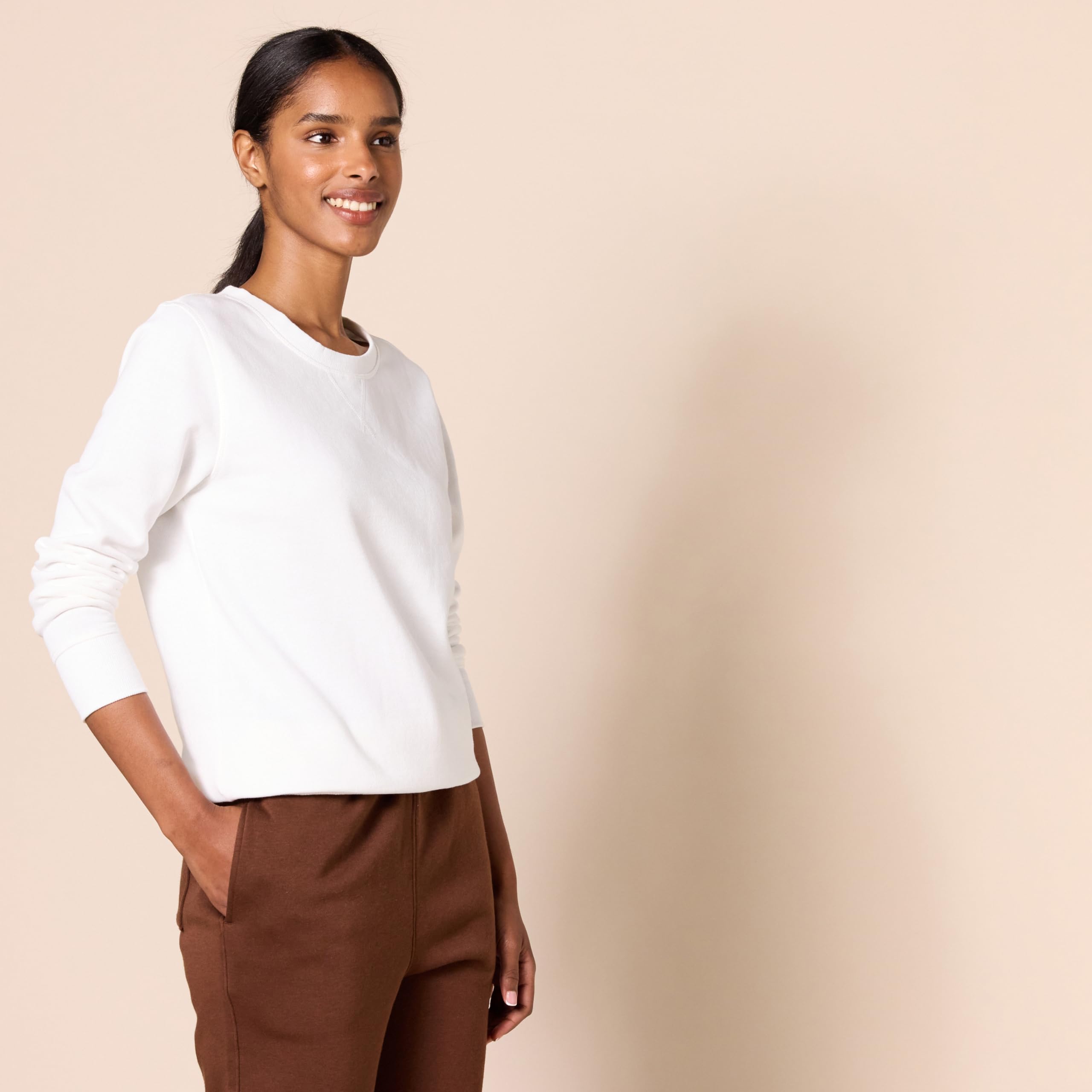 Amazon Essentials Felpa Girocollo in Pile di French Terry (Taglie Forti Disponibili) Donna