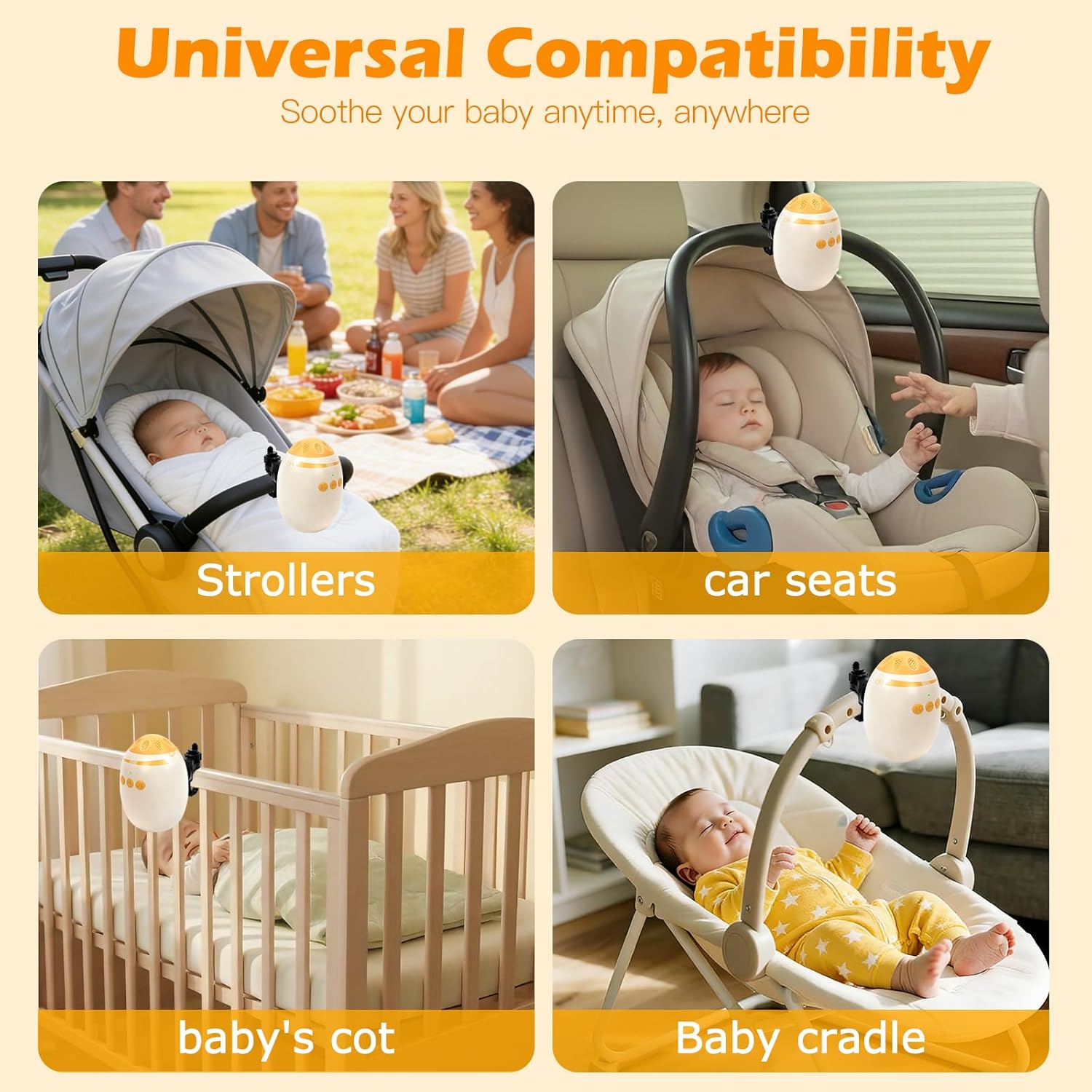 Baby Stroller Rocker, Hands-Free Bassinet Rocker Device with Vibrating Baby Sleep Soothe for Universal Strollers and Cribs