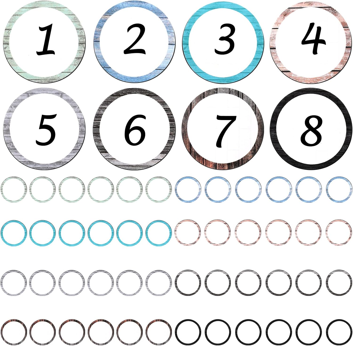 Tudomro 48 Pcs 2 Inch Magnetic Numbers for Whiteboard Round Accents Magnets Circle Blank Magnets for Classroom School Office Home Fridge Supplies, 8 Colors