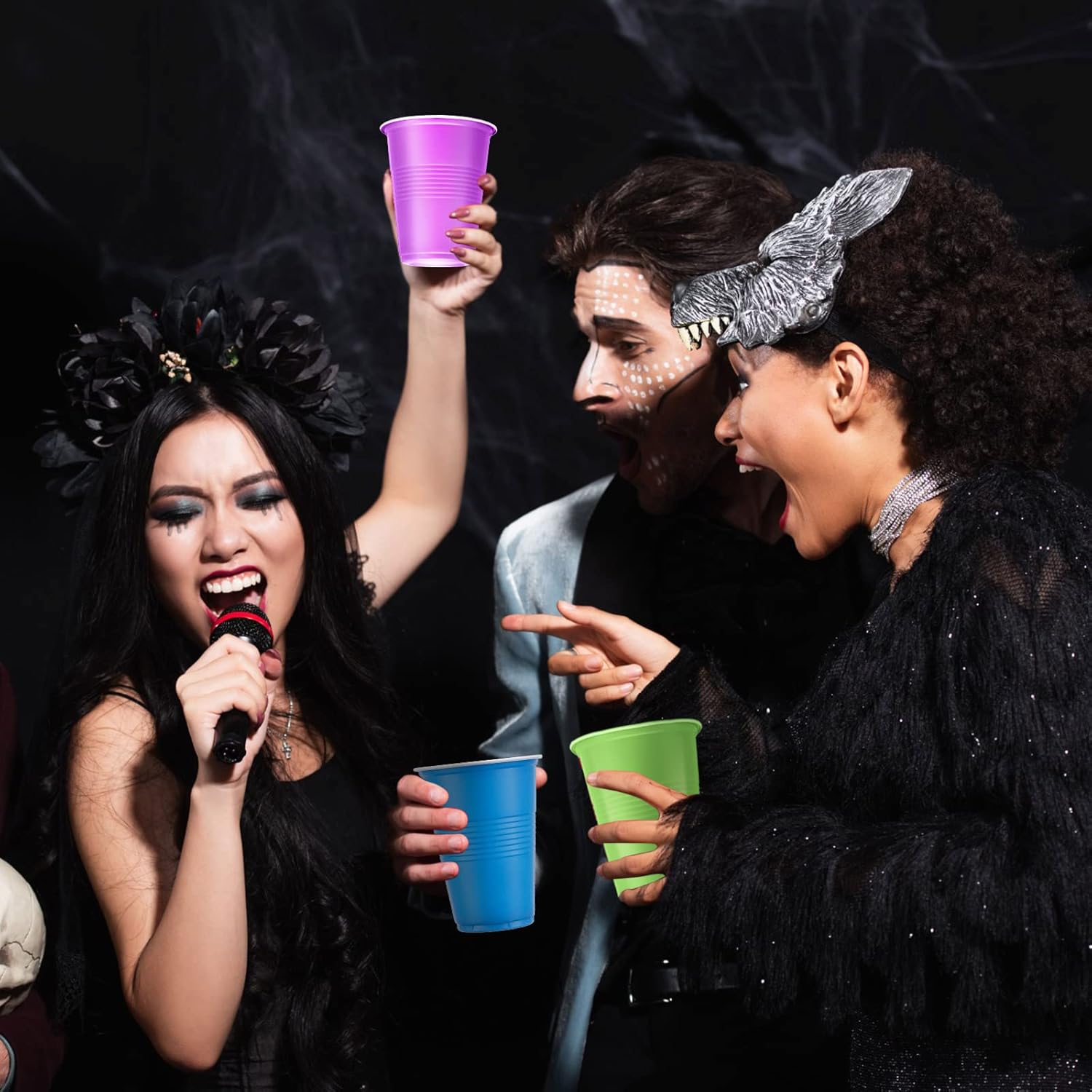 100 Pcs Colored Plastic Cups 16 oz Disposable Cups Bulk Assorted Drinking Cups Multicolor Cups for Everyday Use Birthday Party Celebration, 5 Colors, Easy Grip - Image 7