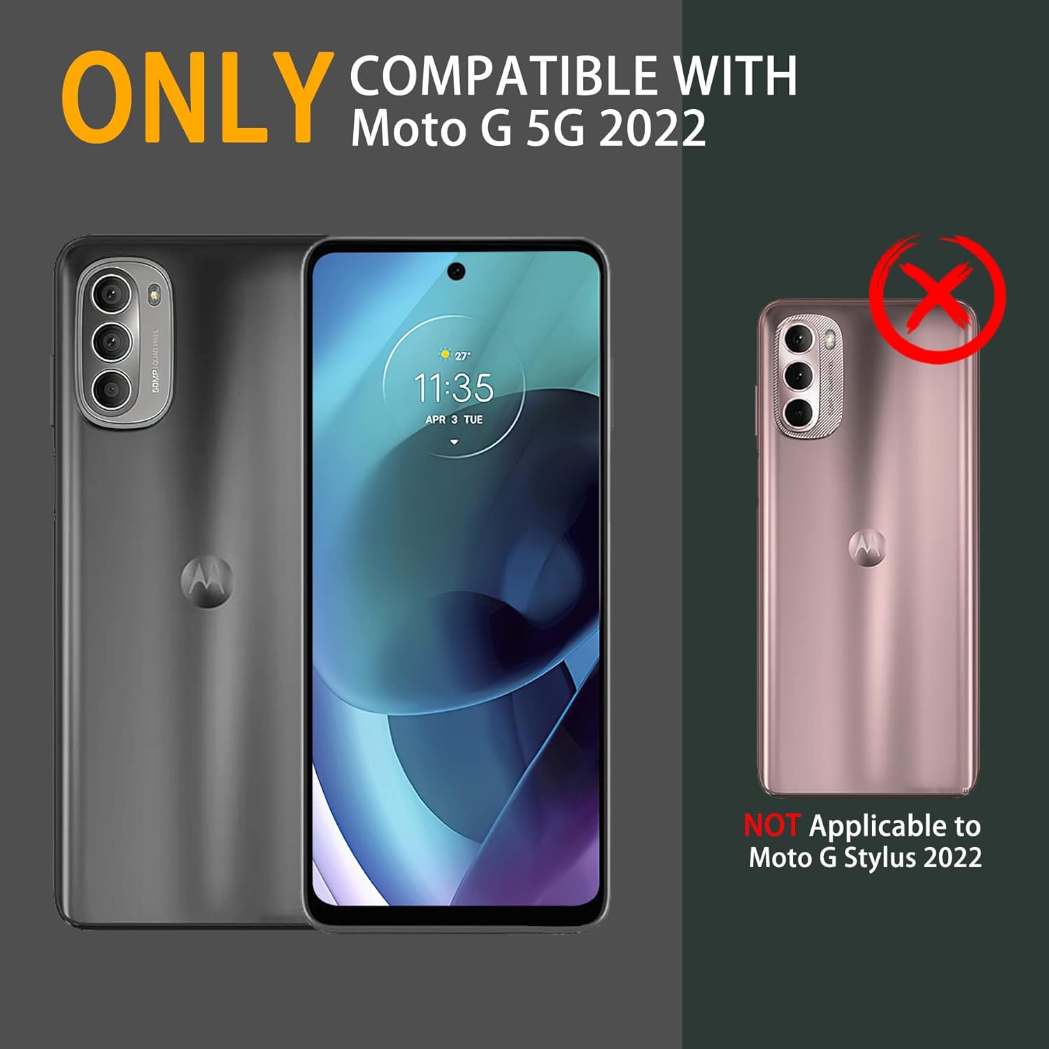 DUOPAL for Motorola Moto G 2022 Case (NOT Stylus), Military Grade Protection Shockproof Case with Tempered Glass HD Screen Protector and Kickstand Compatible with Moto G 2022 Phone 6.5 Inch (Black)