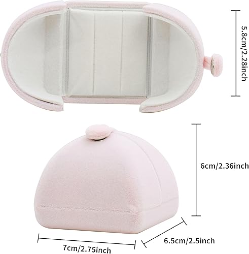 Miniatura 2 de Uhelper Cajas pequeñas para anillos de joyería para mujer, regalos de compromiso para ella, preciosa caja de regalo para anillo de doble ranura
