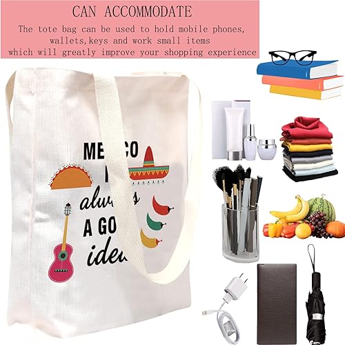 Miniatura 10 de POFULL Mexico Bachelorette Party Gift Mexico Vacaciones Cumpleaños Regalo México es siempre una buena idea Bolsa de cosméticos, México es siempre