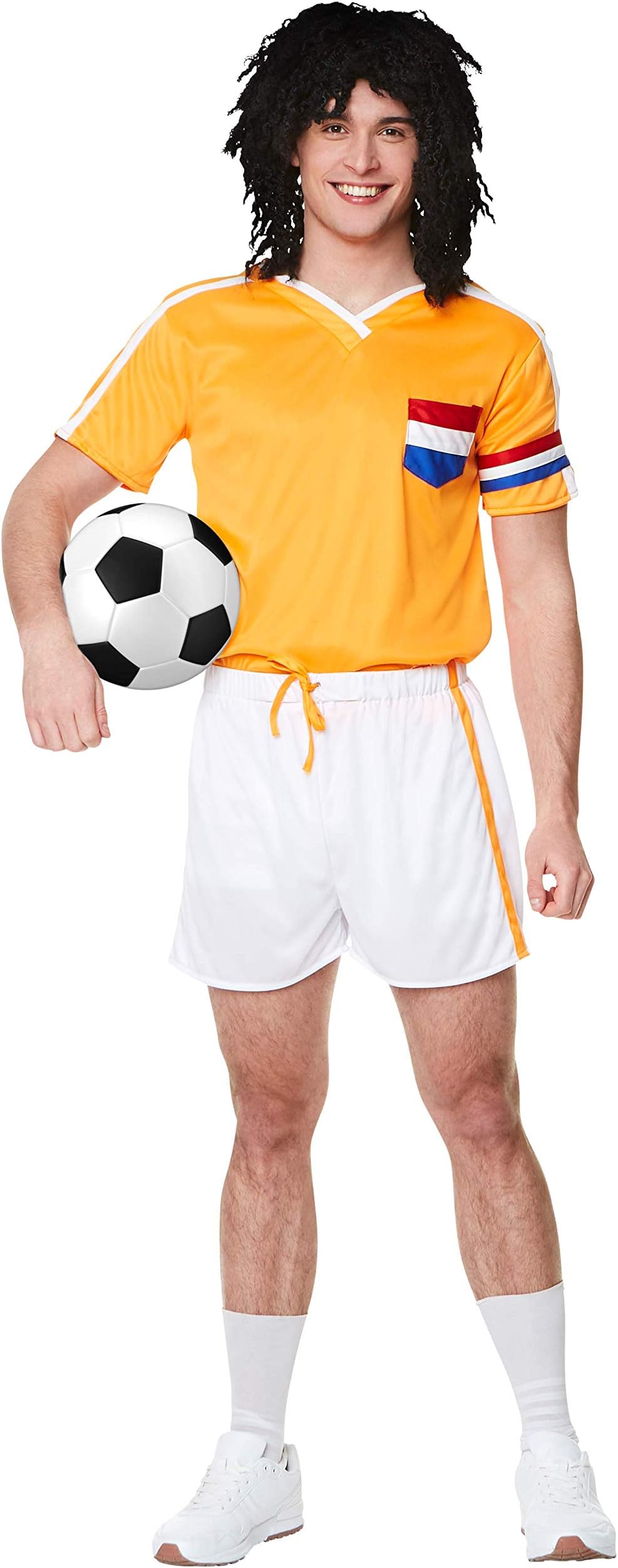 Karnival 82228 1980's International Football Player Kit Costume, Men, Multi, Medium