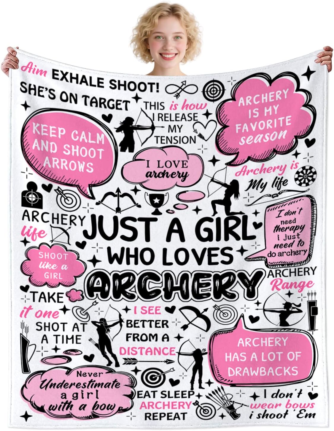 Archery Blanket Gifts for Girls Women Flannel Plush Archery Throw Blankets Best Sports Themed Decor Accessories Stuff Gifts for Lovers Teens Adults Archer 50"X40" - Image 2