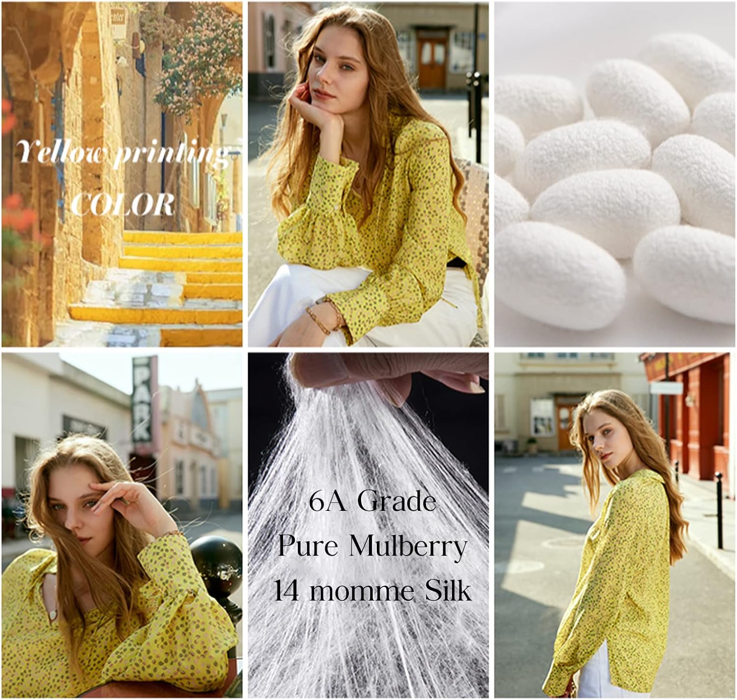 Silk Blouse for Women 100% Pure Silk Shirt Long Sleeve Luxury Smooth V-Neck Tops Womens Spring Striped Shirts - Image 3